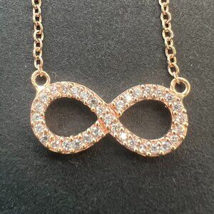 Infinite Love Rose Gold Necklace - Sterling Silver NWT